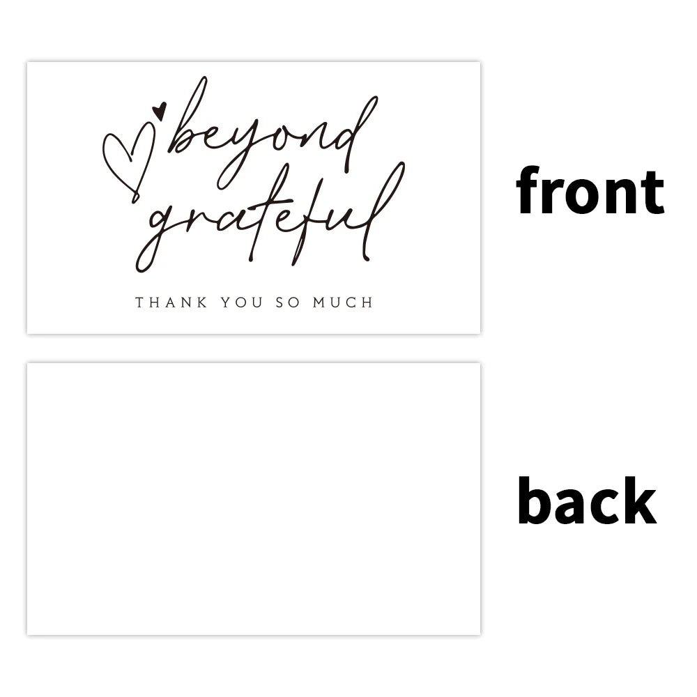 30Pcs/Pack white Thank You Card Labels With Beyond Grateful Card For Supporting My Small Business Decoration Gift Greeting Card