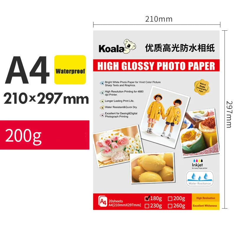 100pcs 5 Inch 6 Inch 7 Inch Quality Photo Paper Studio and Glossy Photo Paper 20pcs A4 Suitable For Album Photos