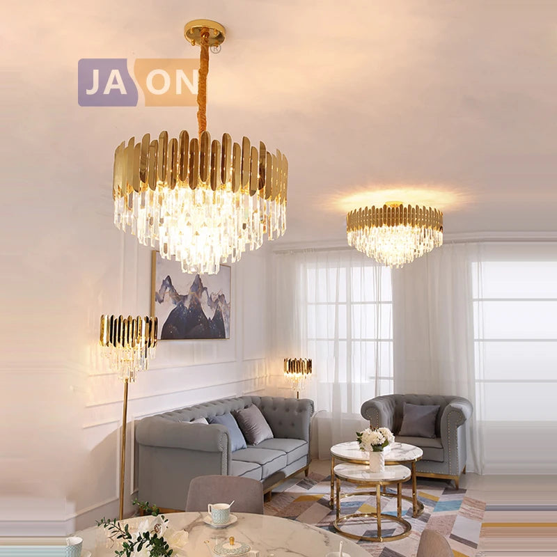 Gold Silver Desinger Dimmable LED Chandelier Lighting Hanging Lamps Lustre Suspension