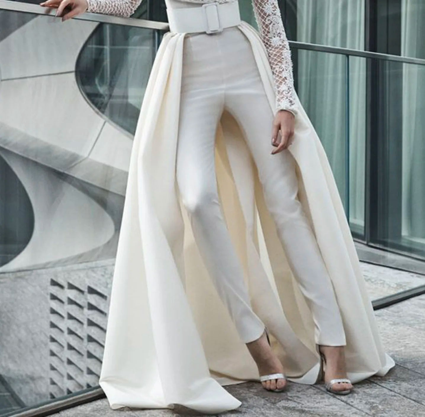 Satin Wedding Detachable Skirt Removable Train for Dresses Bridal Overskirt