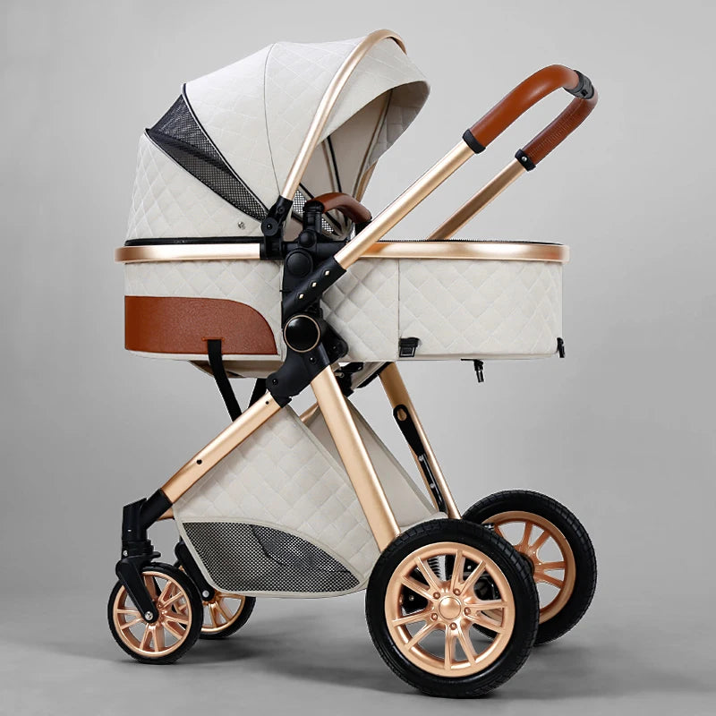 Luxury Baby Stroller 3 in 1 High Landscape Portable Infant Carrier w Car Seat