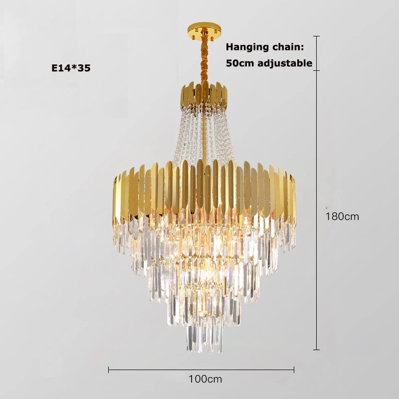 Gold Silver Desinger Dimmable LED Chandelier Lighting Hanging Lamps Lustre Suspension