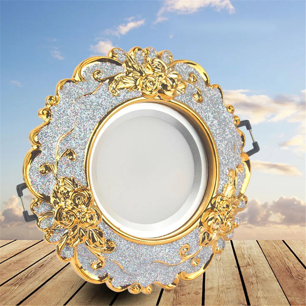 European Luxury Resin Gold Garland Ceiling Lamp 7.5 Cm Hole