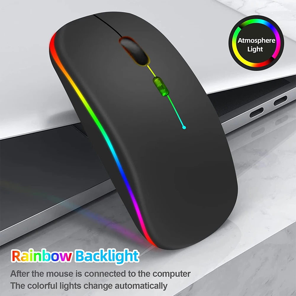 LED Wireless Mouse USB Rechargeable