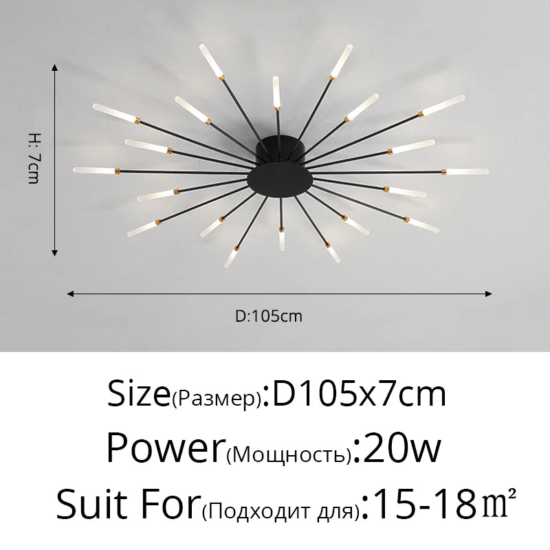Modern Acrylic Ceiling LED Indoor Lighting For Bedroom Living Room or Kids Room Frame 175-260V