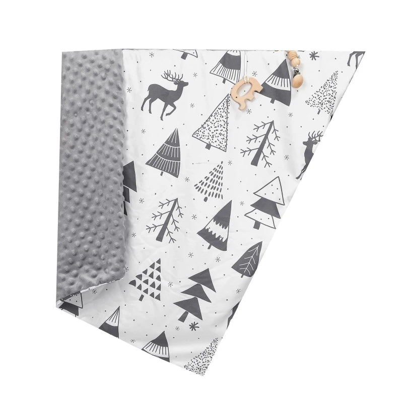 Newborn Baby Blanket Warm Swaddling Wrap Winter Autumn Toddler Dotted Quilt