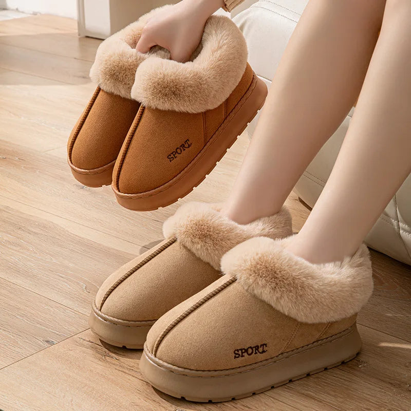 Autumn/Winter Unisex Couple Snow Boots Suede Heel High Platform Thick Sole Shoes Indoor Outdoorme