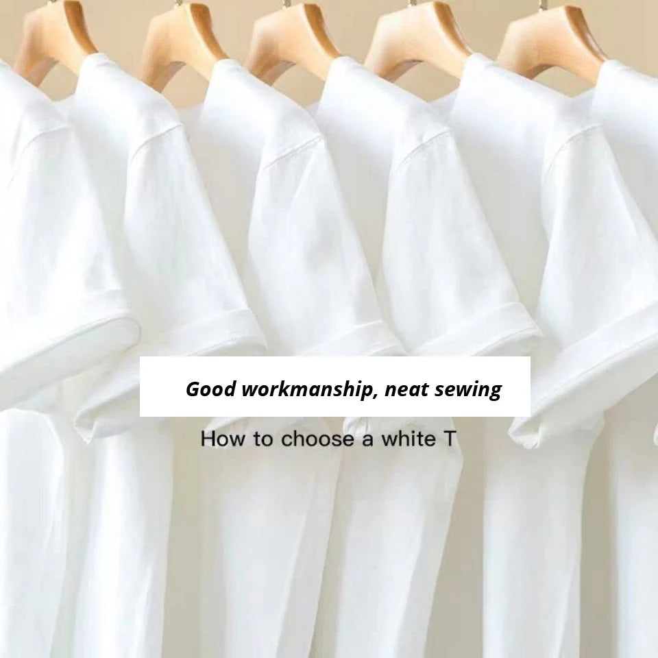 Summer 100% Cotton Regular-Fit Women Crew Neck Basic White T-Shirts