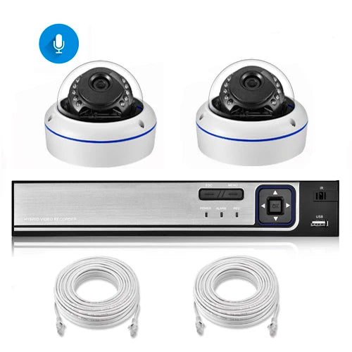 AZISHN 4K 8MP Video Surveillance Set 8CH POE NVR kit AI Human Detection IP Camera Indoor Outdoor Audio Recorder Security System
