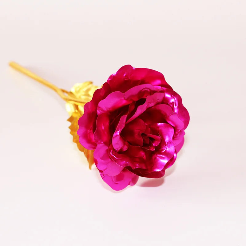 24K Plated Gold Rose Artificial Flower