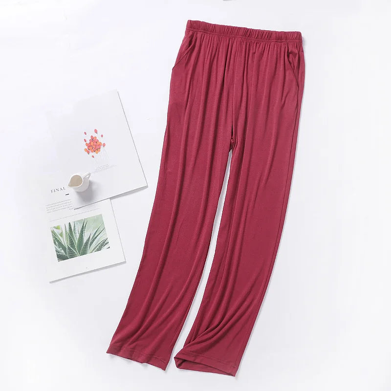 Summer Men Soft Sleeping Pajama Pants Spring Autumn 4XL