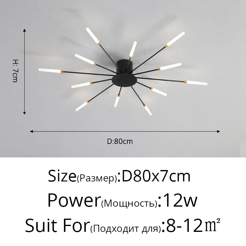 Modern Acrylic Ceiling LED Indoor Lighting For Bedroom Living Room or Kids Room Frame 175-260V