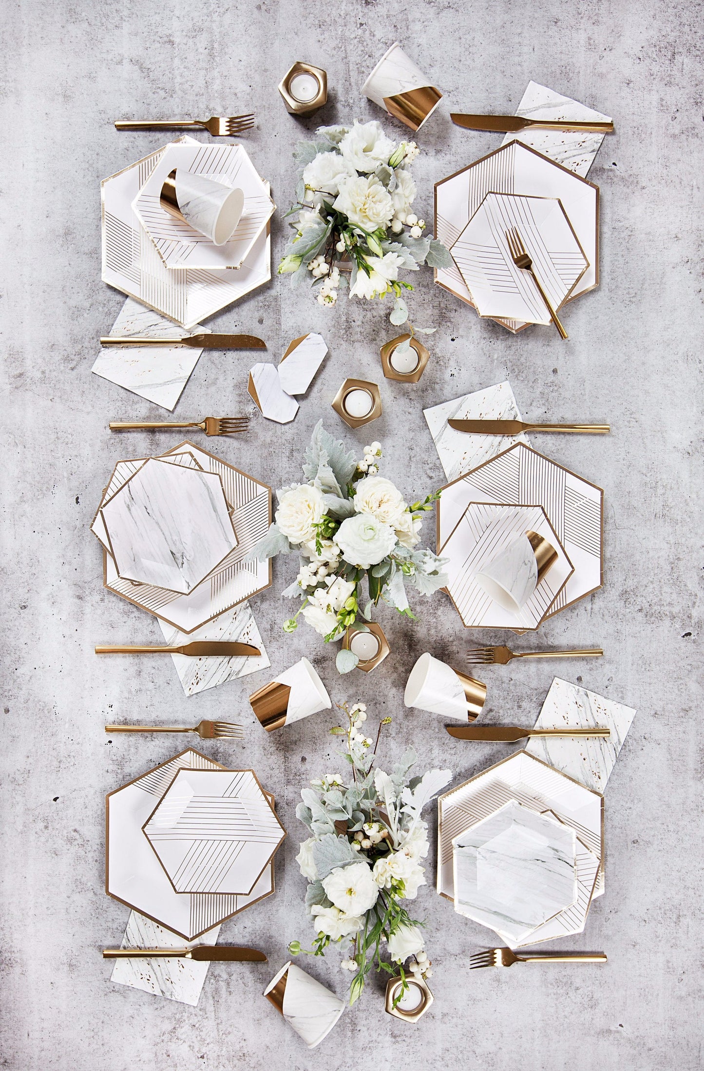 Blanc - White Striped Premium Large Paper Plates