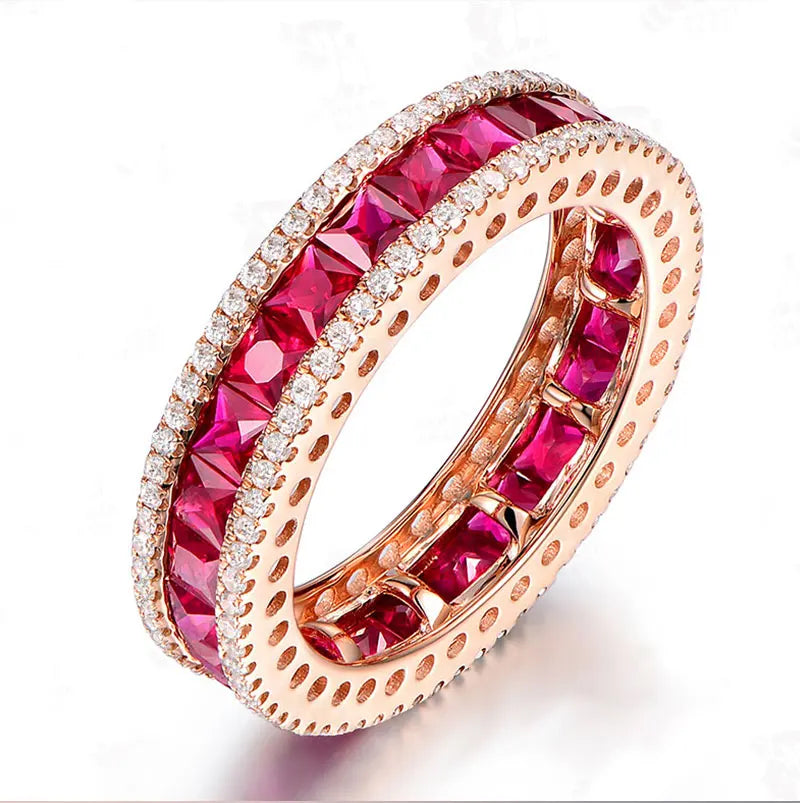 Women Fine Jewelry 925 Sterling Silver Round Vintage Antique Band Ring With Clear Zircon Blue