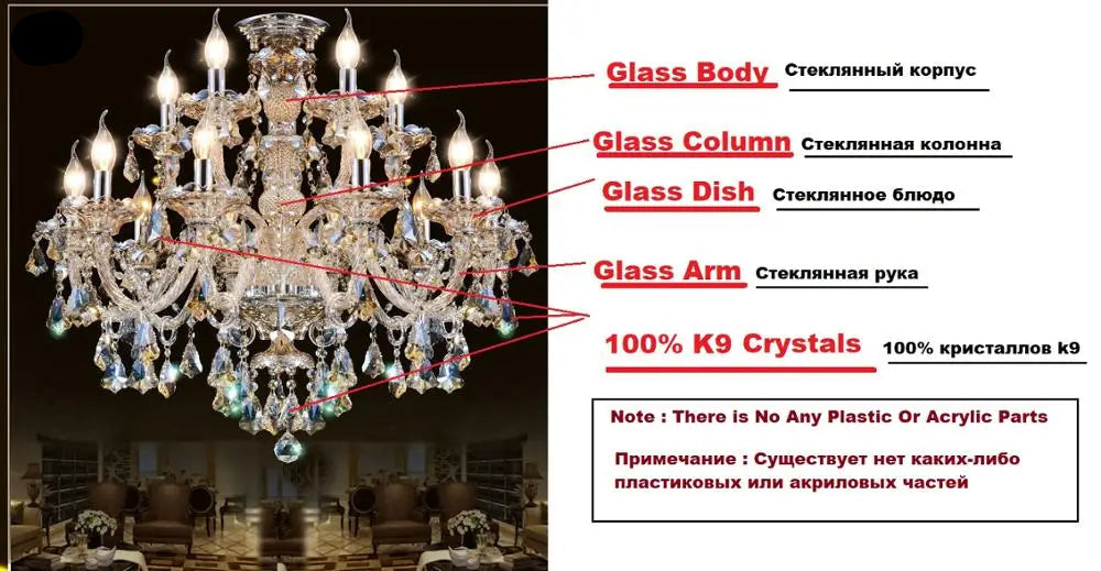 Modern Tiffany Crystal Chandelier Living Room