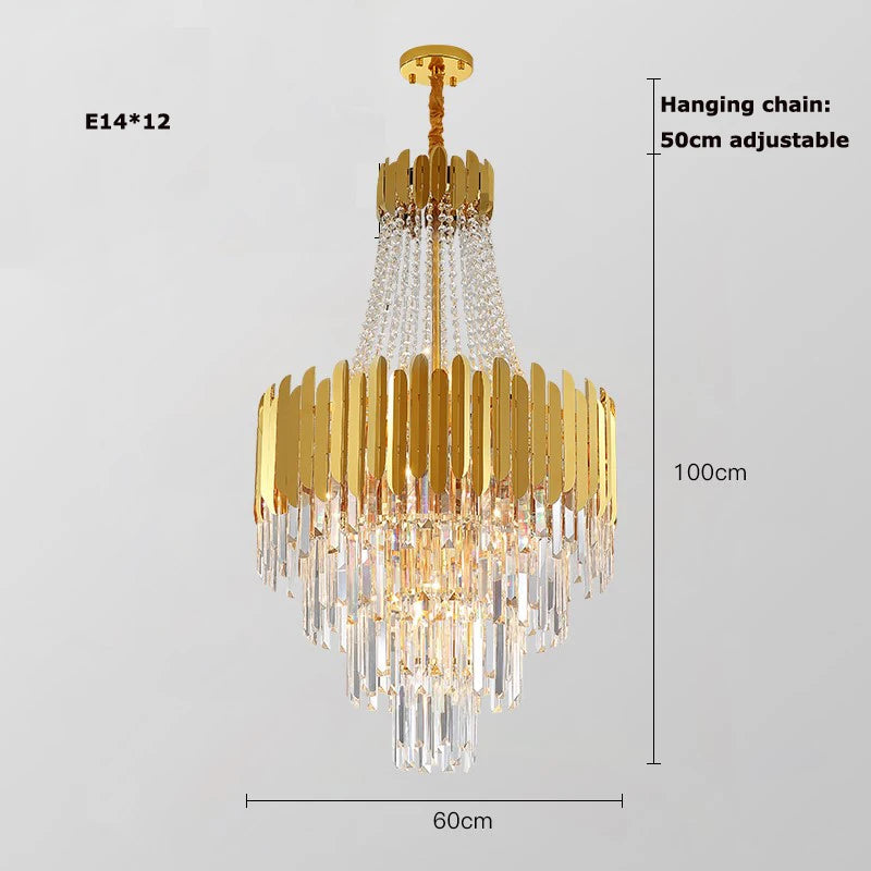 Gold Silver Desinger Dimmable LED Chandelier Lighting Hanging Lamps Lustre Suspension
