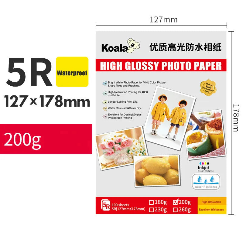 100pcs 5 Inch 6 Inch 7 Inch Quality Photo Paper Studio and Glossy Photo Paper 20pcs A4 Suitable For Album Photos