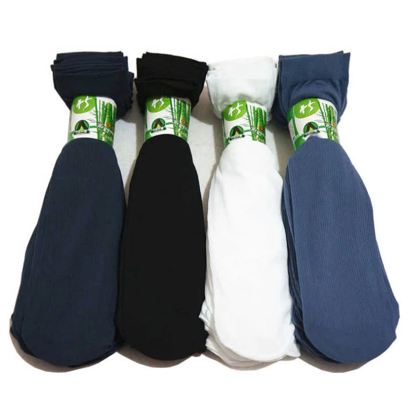 10pairs Bamboo Fiber Silk Men's Summer Socks Thin Stripe Breathable