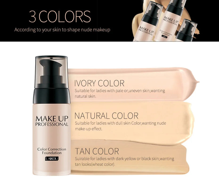 Makeup Base Face Liquid Foundation BB Cream Concealer Moisturizer Oil-control Whitening Waterproof 40g