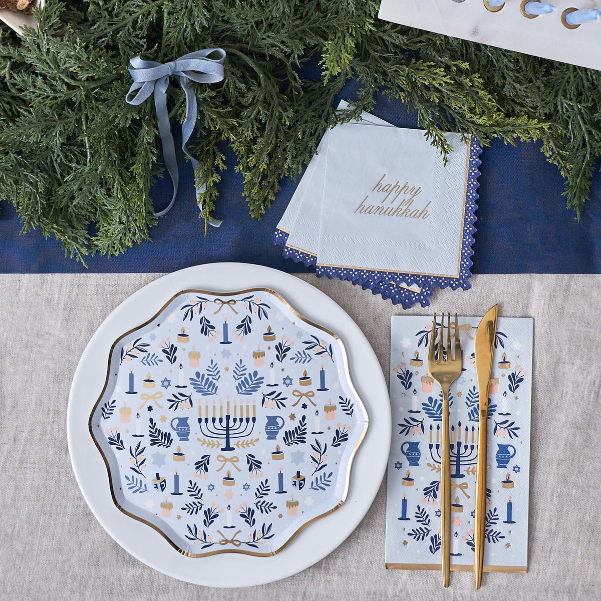 Modern Hanukkah Dinner Napkin