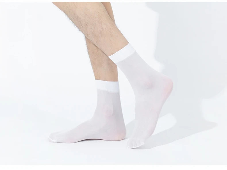 10pairs Bamboo Fiber Silk Men's Summer Socks Thin Stripe Breathable