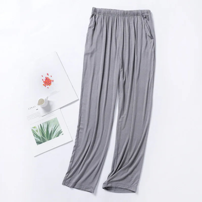 Summer Men Soft Sleeping Pajama Pants Spring Autumn 4XL