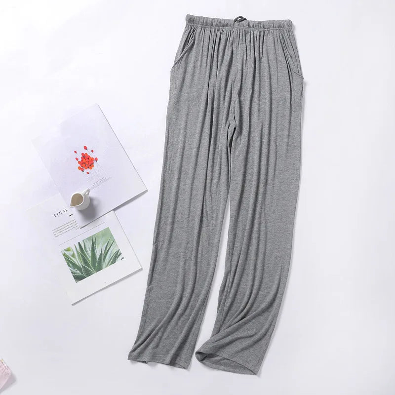 Summer Men Soft Sleeping Pajama Pants Spring Autumn 4XL