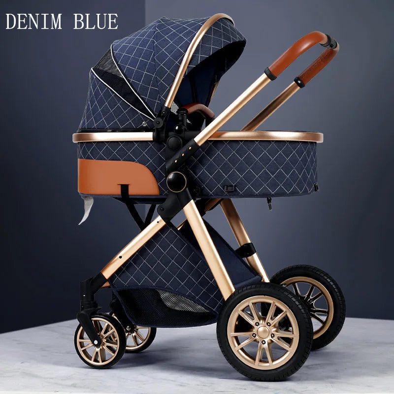Luxury Baby Stroller 3 in 1 High Landscape Portable Infant Carrier w Car Seat