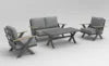 Modern All-Aluminum Outdoor Modular Sofa Set with X-Frame Design and Dining Table Freely Combinable for Farmhouse & Courtyard