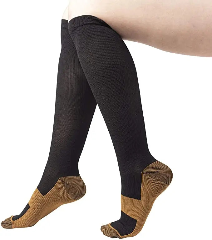 3 Pair Copper Compression Socks Women Men Anti Fatigue Pain Relief Unisex Knee High 15-20