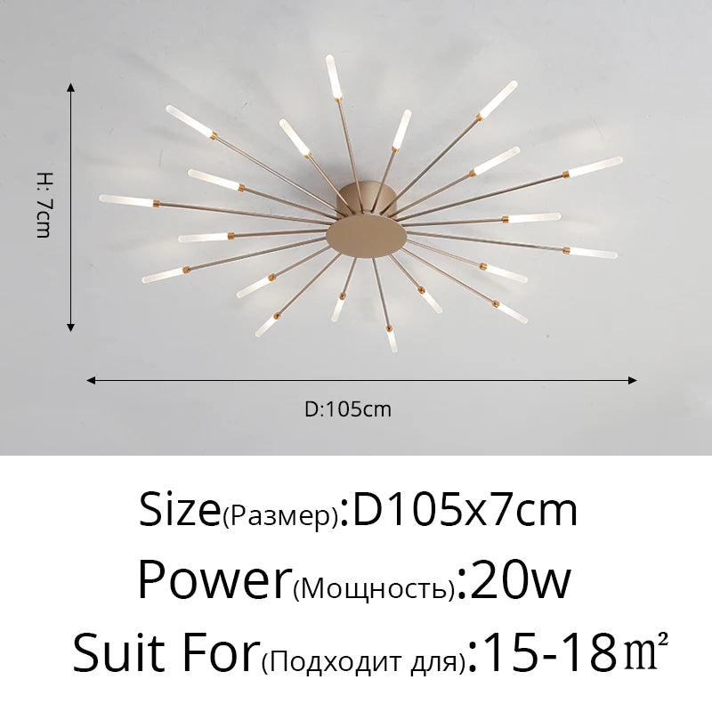 Modern Acrylic Ceiling LED Indoor Lighting For Bedroom Living Room or Kids Room Frame 175-260V