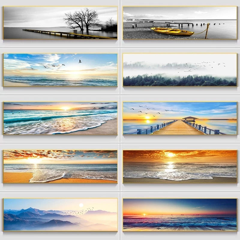 Beach Sunset Landscape Canvas Print