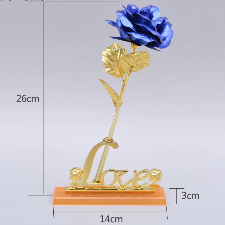 24K Plated Gold Rose Artificial Flower
