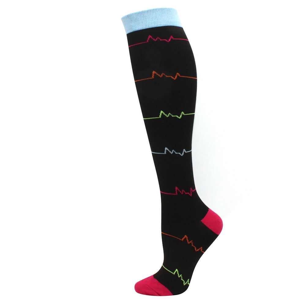 Running Compression Stockings Pressure Nursing Socks For Edema, Diabetes, Varicose Veins, Blood Circulation Sports Socks