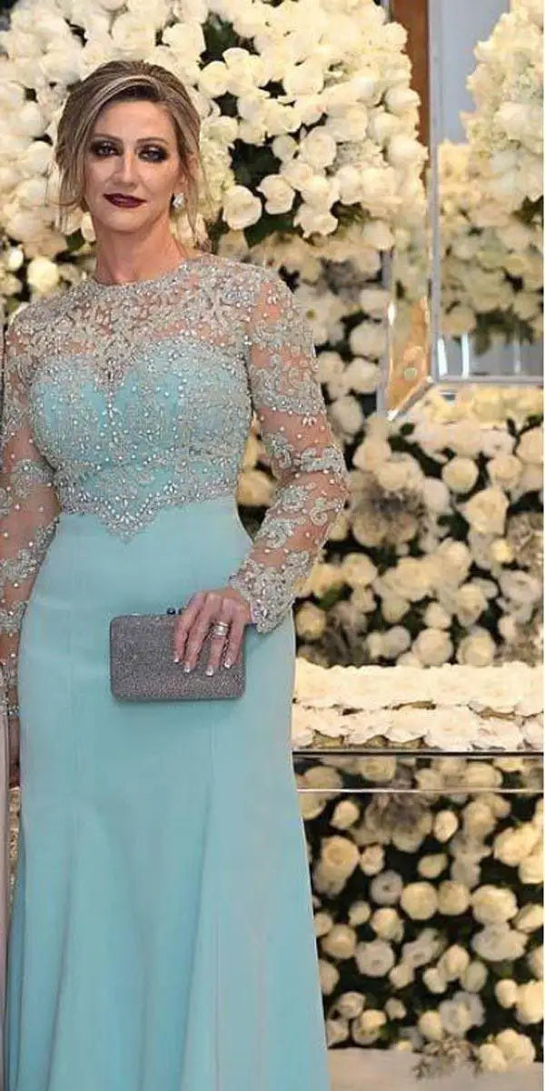 Elegant Luxury Crystals Beading Two Styles Chiffon Plus Size Party Gowns Evening Dress