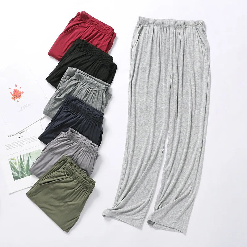 Summer Men Soft Sleeping Pajama Pants Spring Autumn 4XL
