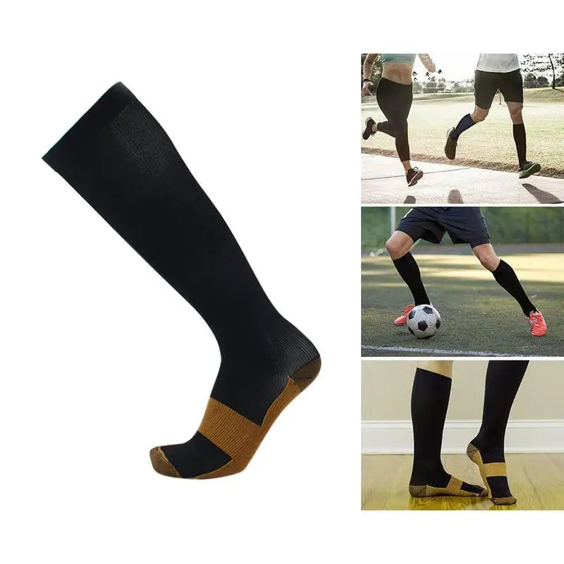 3 Pair Copper Compression Socks Women Men Anti Fatigue Pain Relief Unisex Knee High 15-20