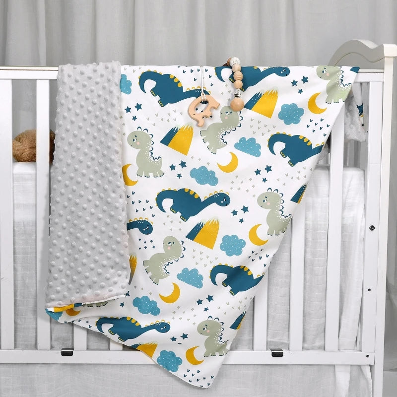 Newborn Baby Blanket Warm Swaddling Wrap Winter Autumn Toddler Dotted Quilt
