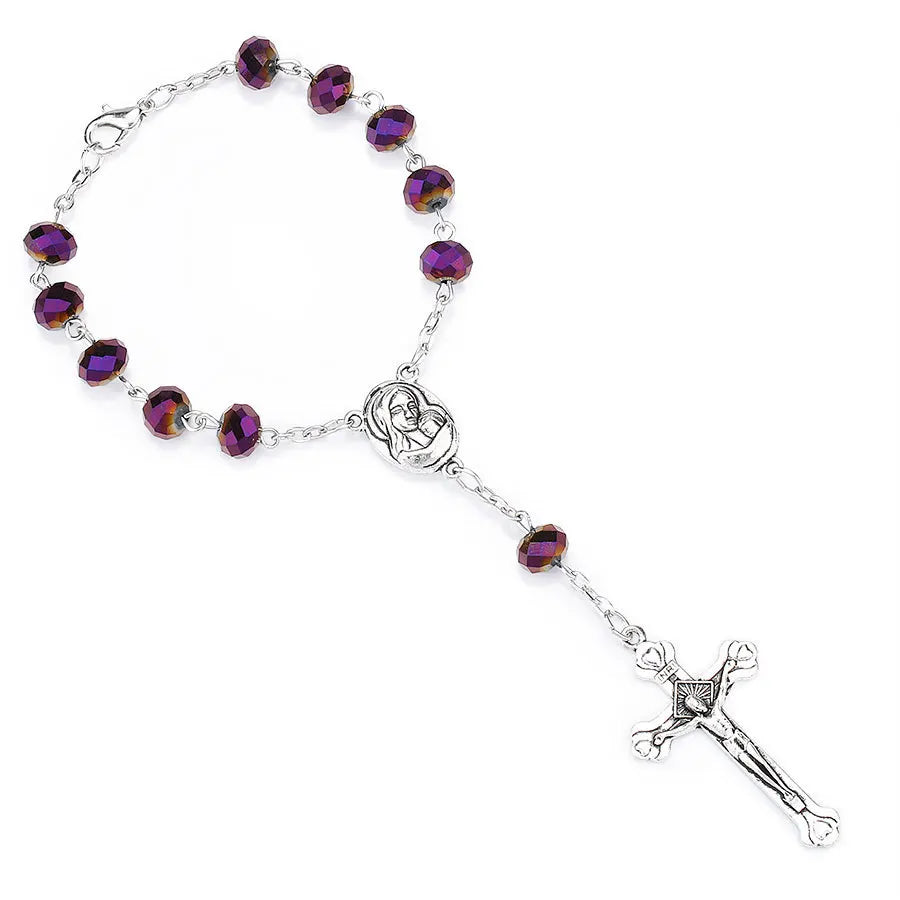 Catholic Prayer Long Chain Rosaries Jewelry for Men Women Stainless Steel Cross Pendant Necklaces