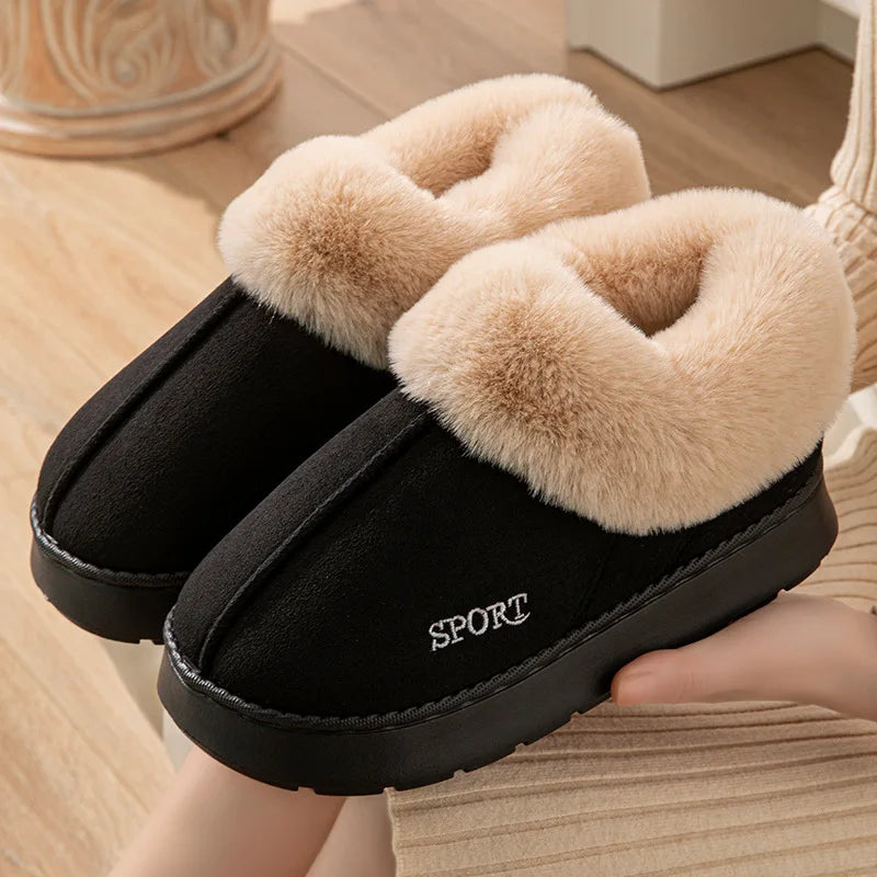 Autumn/Winter Unisex Couple Snow Boots Suede Heel High Platform Thick Sole Shoes Indoor Outdoorme