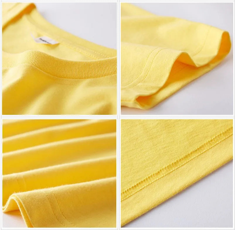 100% Cotton Women's T-Shirts Short Sleeves Solid Color