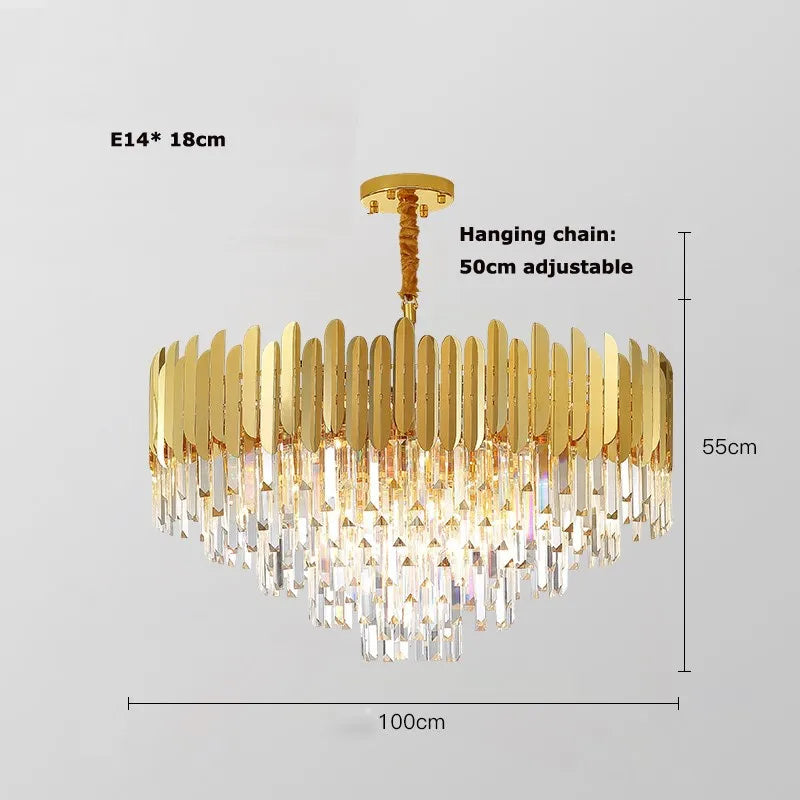 Gold Silver Desinger Dimmable LED Chandelier Lighting Hanging Lamps Lustre Suspension