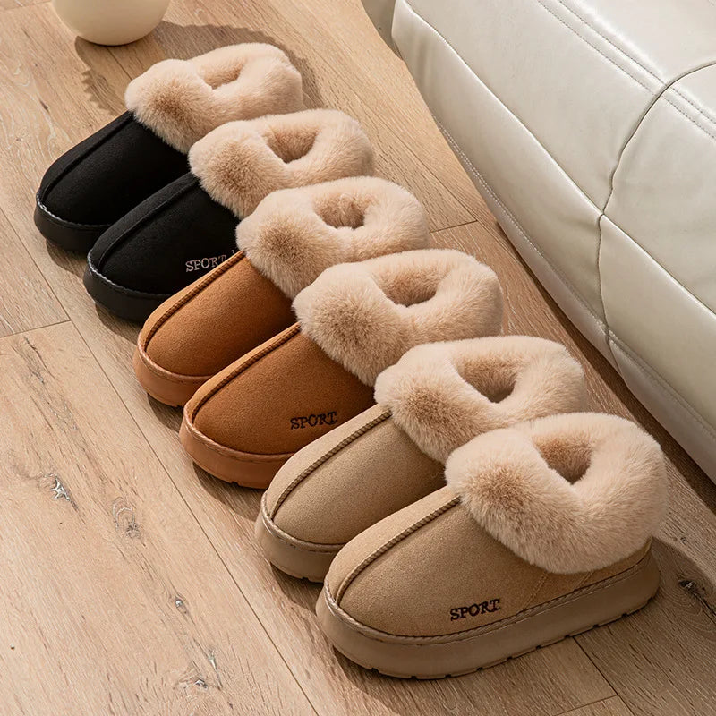 Autumn/Winter Unisex Couple Snow Boots Suede Heel High Platform Thick Sole Shoes Indoor Outdoorme