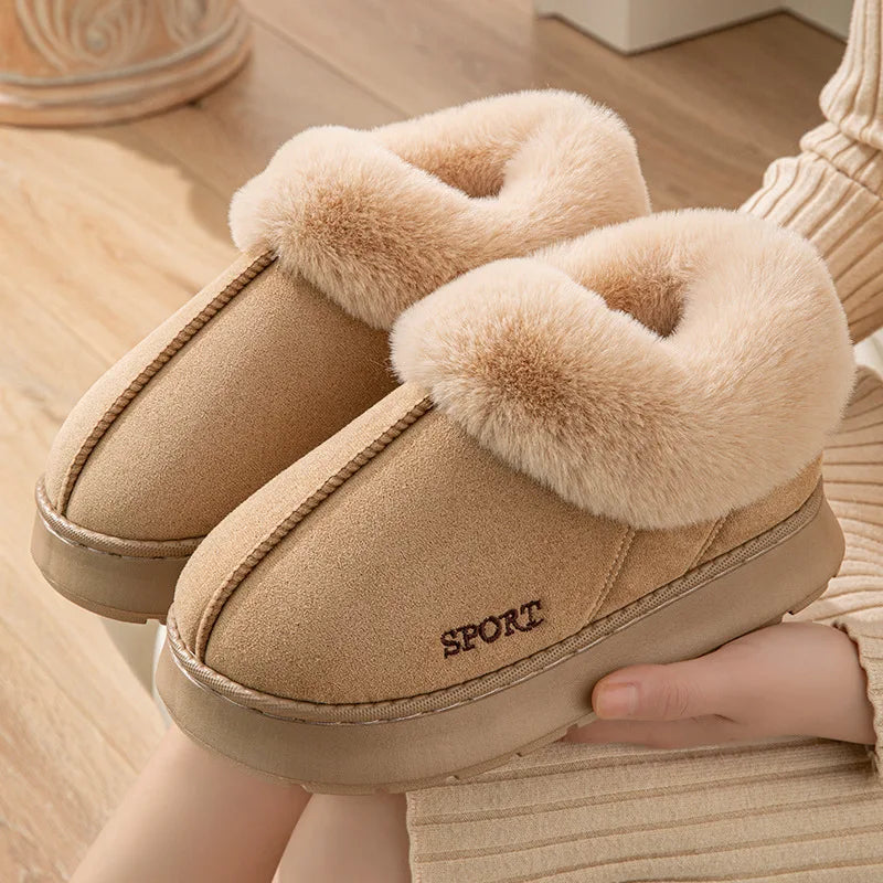 Autumn/Winter Unisex Couple Snow Boots Suede Heel High Platform Thick Sole Shoes Indoor Outdoorme