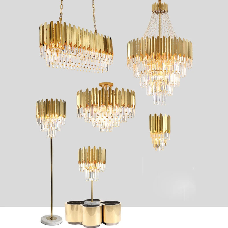 Gold Silver Desinger Dimmable LED Chandelier Lighting Hanging Lamps Lustre Suspension