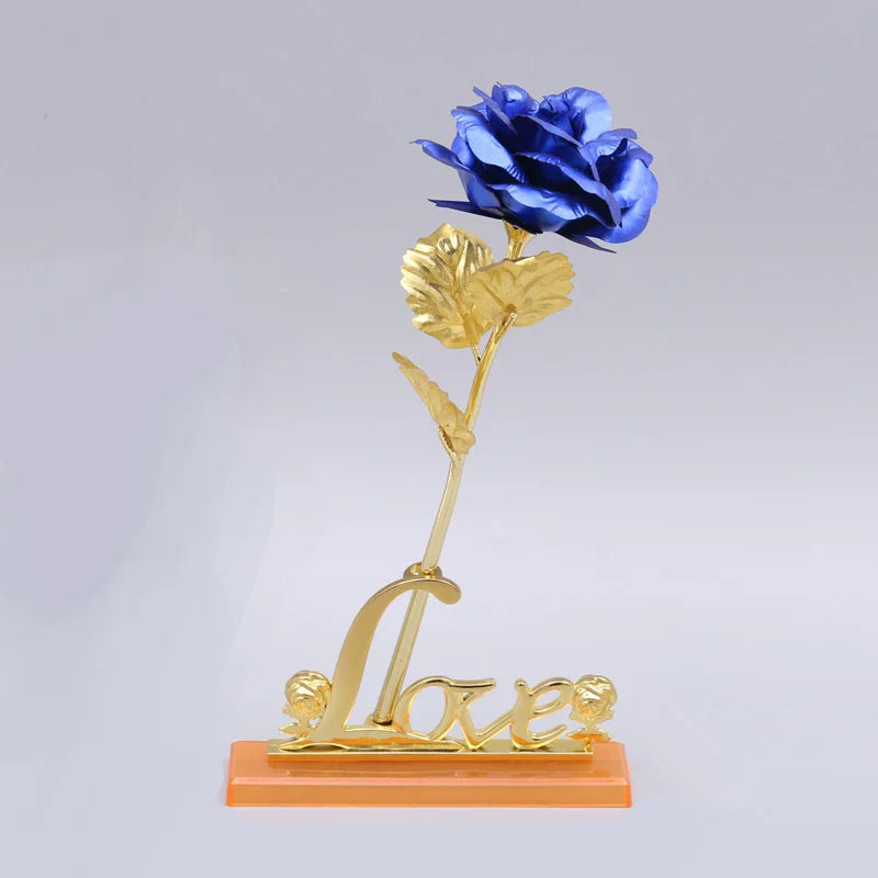24K Plated Gold Rose Artificial Flower