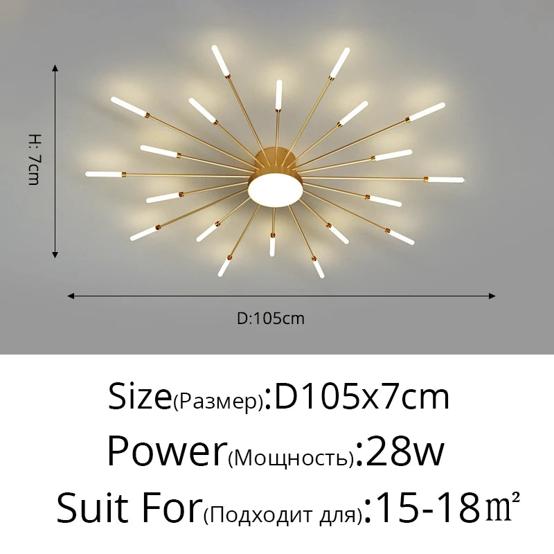 Modern Acrylic Ceiling LED Indoor Lighting For Bedroom Living Room or Kids Room Frame 175-260V