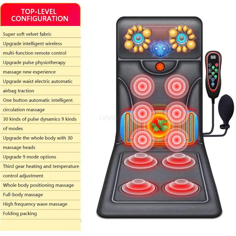 Cervical vertebra whole body neck massager multi-function electric mattress cushion
