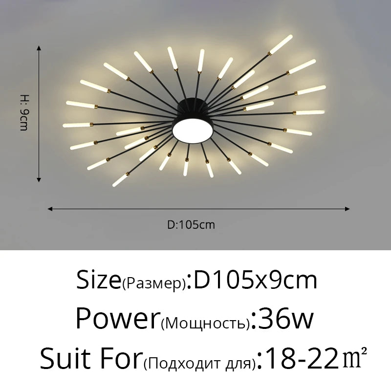 Modern Acrylic Ceiling LED Indoor Lighting For Bedroom Living Room or Kids Room Frame 175-260V