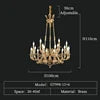 High End Royal Antique Brass Chandelier Mid Century Big Pendant Light Baroque Bronze Copper for Living Room Bedroom